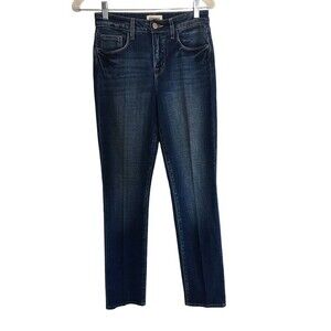 L'Agence Jeans Women's Size 25 Blue Cotton Blend Harrison Straight Leg